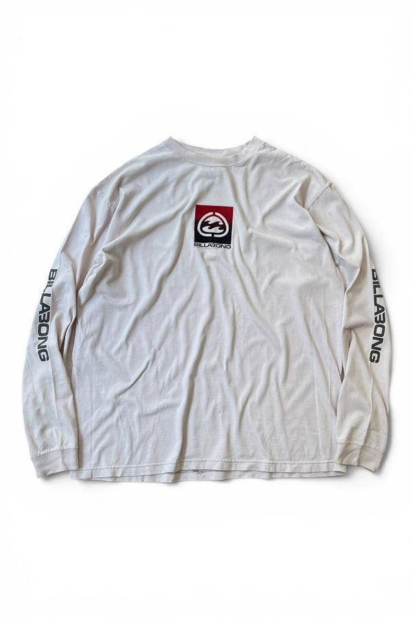 90'S L/S SURF TEE SHIRT / WHITE [SIZE: L USED]