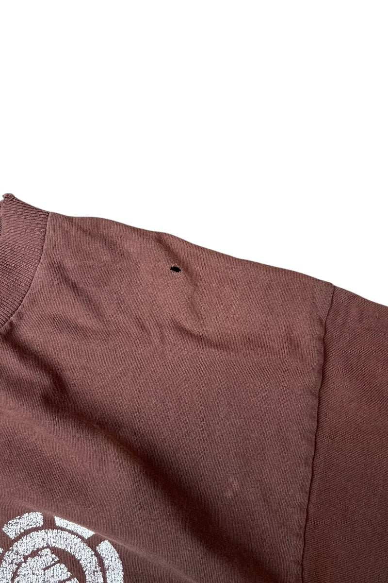 90'S SKATEBOARDING T-SHIRT / BROWN [SIZE: L USED]