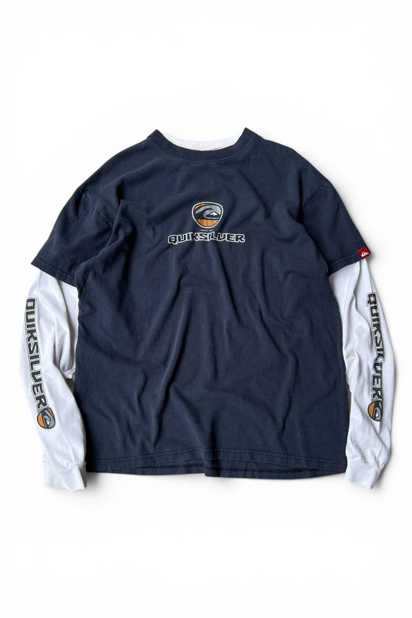 MADE IN MEXICO 90'S-Y2K DOCKING L/S T-SHIRT / NAVY [SIZE: L USED]