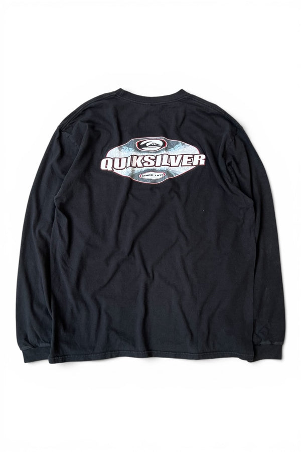 MADE IN USA 90'S-Y2K EARLY 00'S L/S SURF TEE SHIRT / BLACK [SIZE: XL USED]