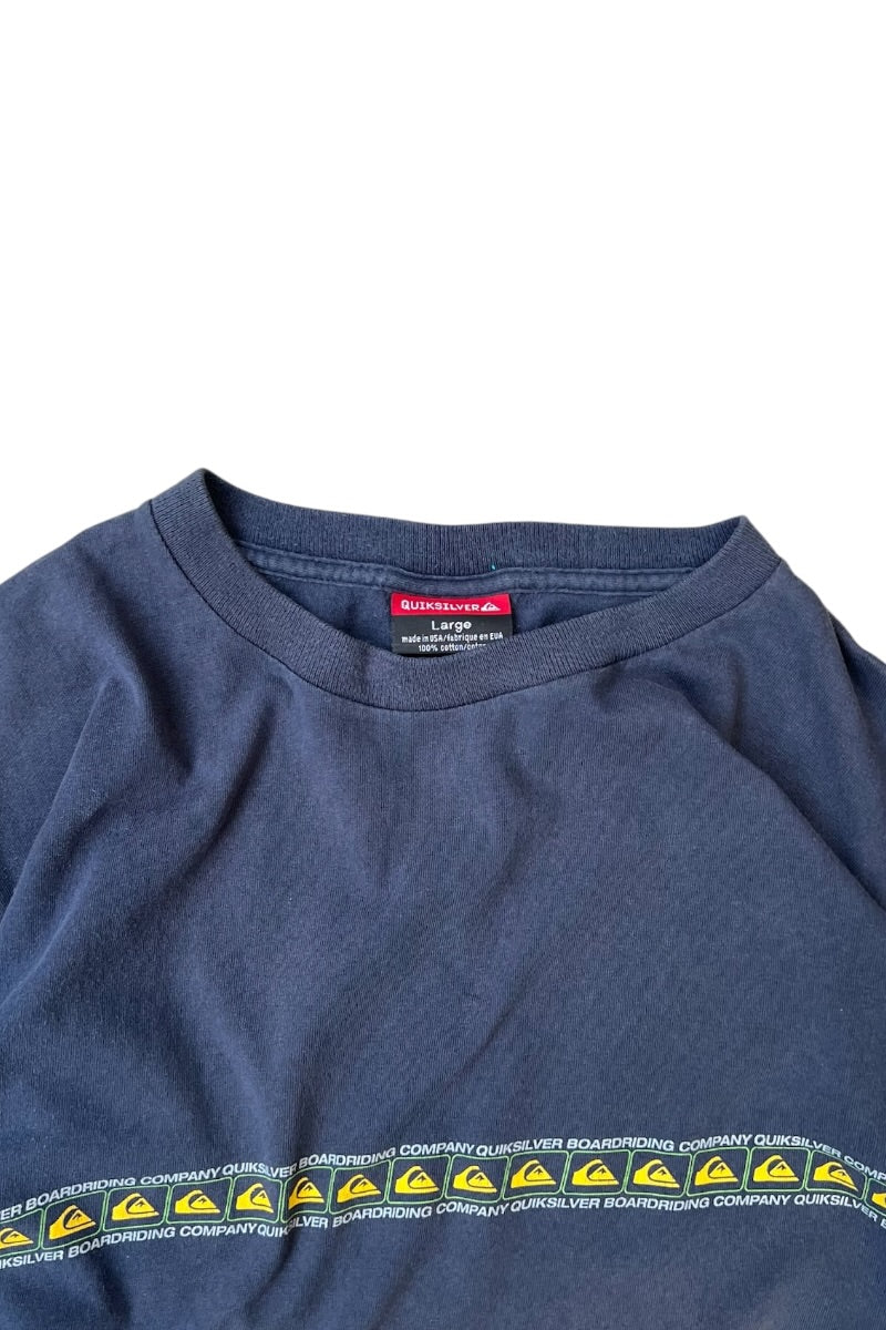 MADE IN USA 90'S-Y2K EARLY 00'S LOGO T-SHIRT / NAVY [SIZE: L USED]