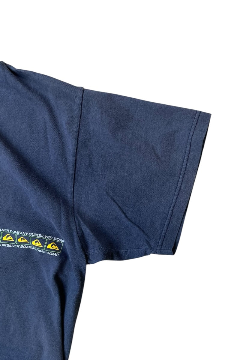 MADE IN USA 90'S-Y2K EARLY 00'S LOGO T-SHIRT / NAVY [SIZE: L USED]