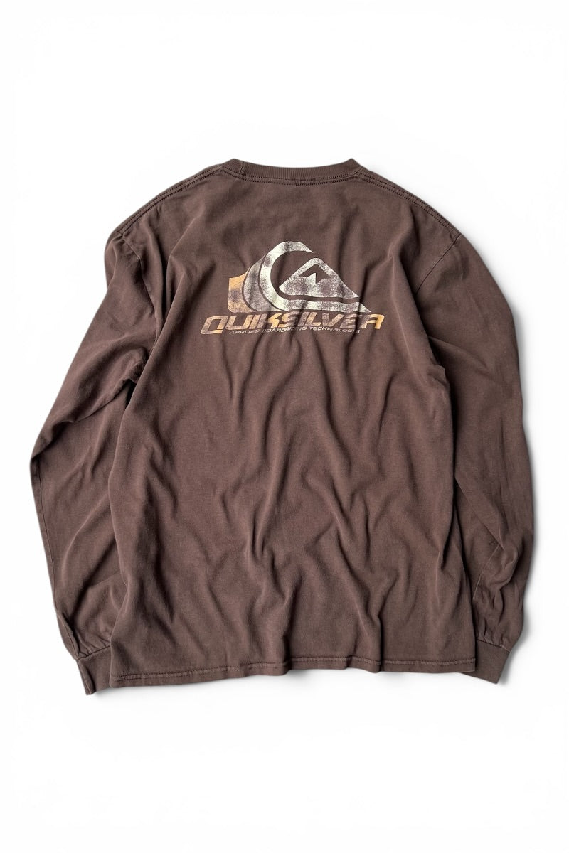 90'S-Y2K EARLY 00'S L/S SURF TEE SHIRT / BROWN [SIZE: M USED]