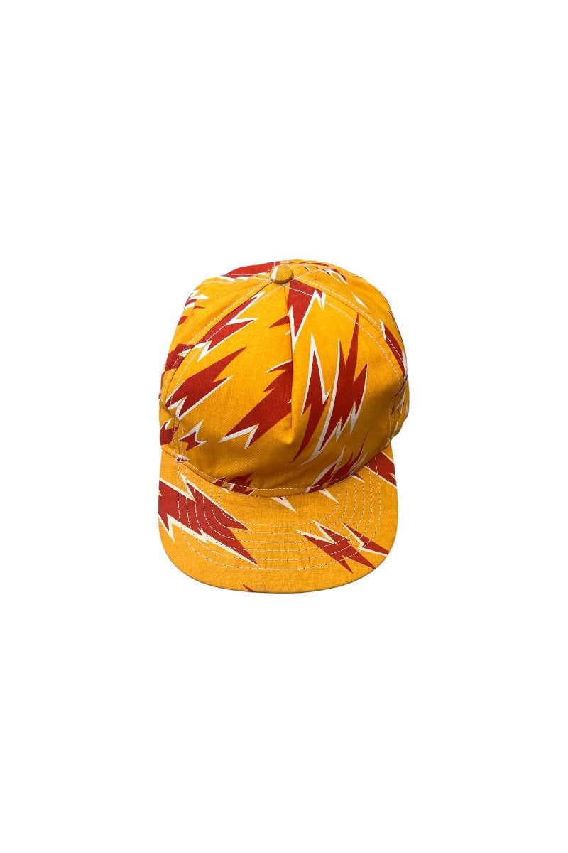 80'S LIGHTNING PATTERN CAP / YELLOW [SIZE: ONE SIZE USED]