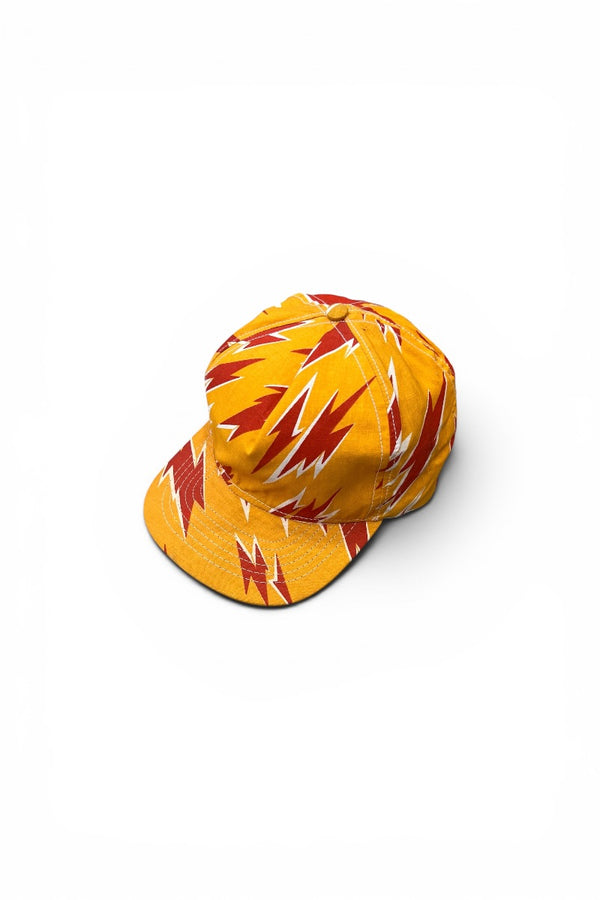80'S LIGHTNING PATTERN CAP / YELLOW [SIZE: ONE SIZE USED]