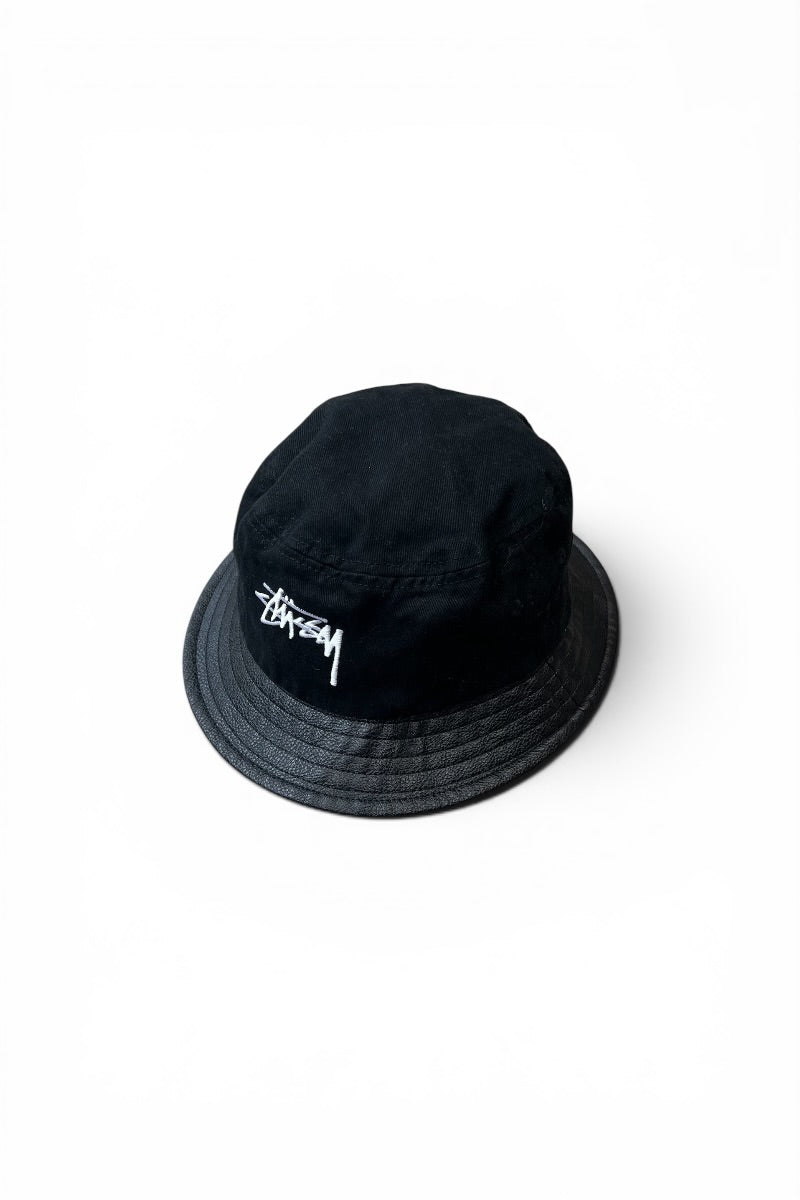 LOGO HAT W/VEGAN LEATHER / BLACK [SIZE: ONE SIZE USED]