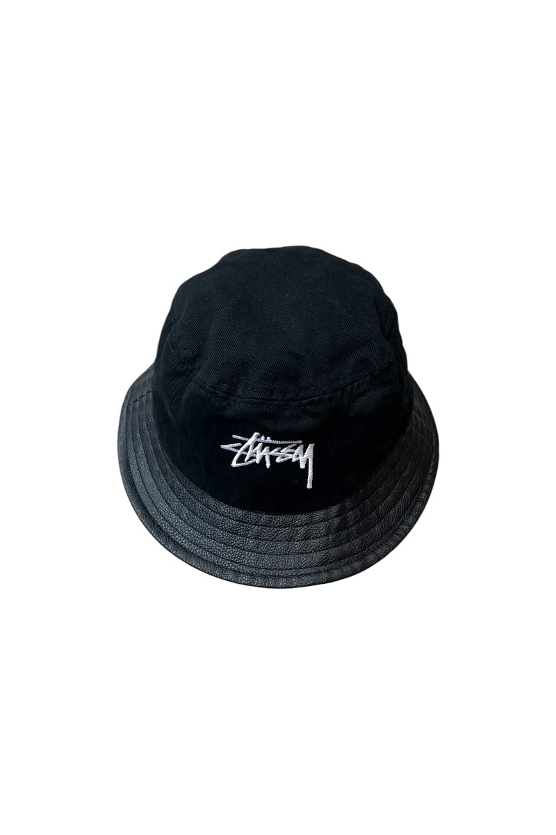 LOGO HAT W/VEGAN LEATHER / BLACK [SIZE: ONE SIZE USED]