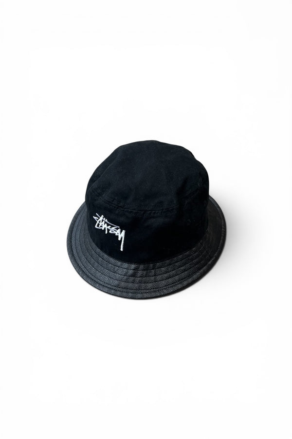LOGO HAT W/VEGAN LEATHER / BLACK [SIZE: ONE SIZE USED]