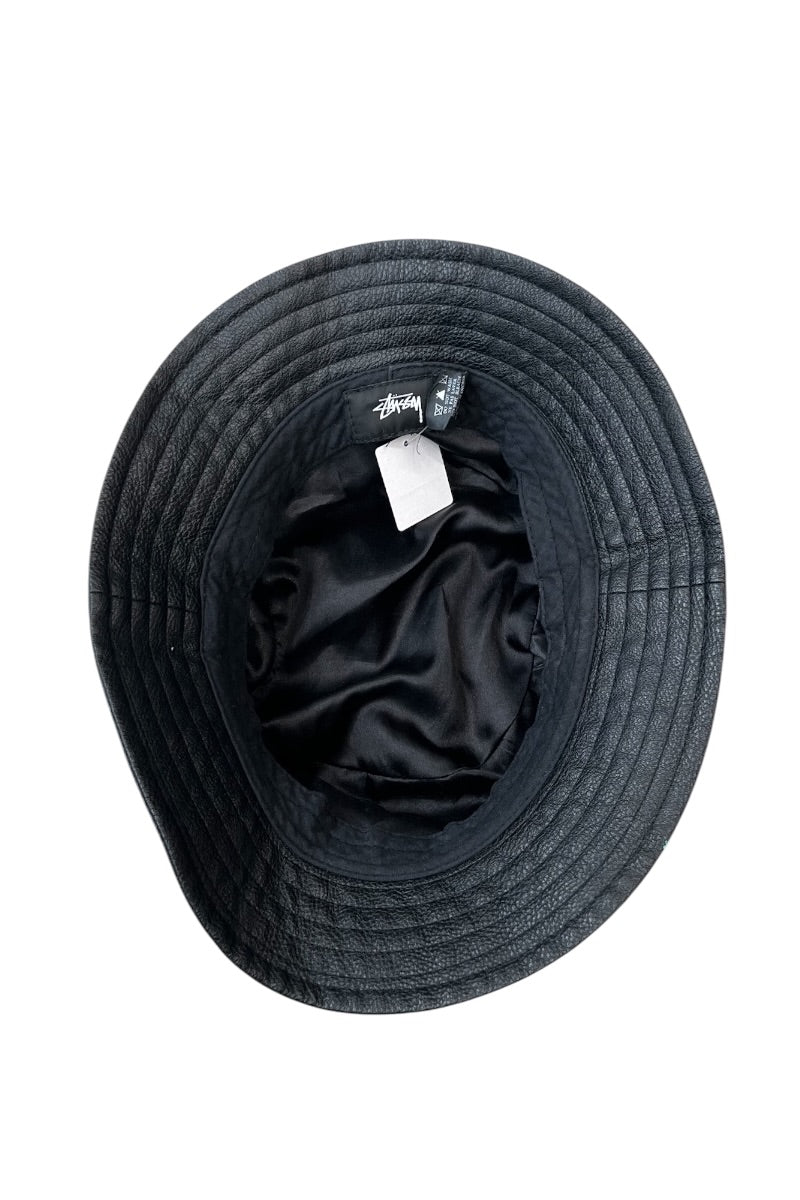 LOGO HAT W/VEGAN LEATHER / BLACK [SIZE: ONE SIZE USED]