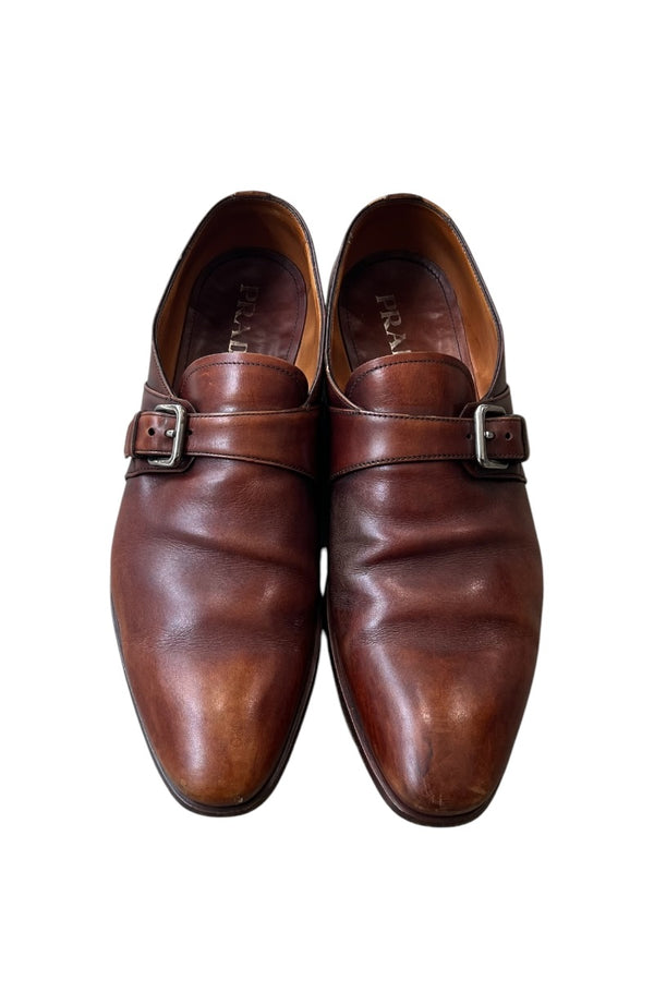 MADE IN ITALY LEATHER STRAP SHOES / BROWN [SIZE: US8.0 (27cm相当) USED]
