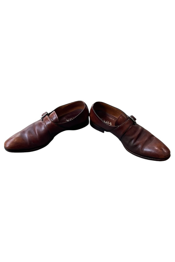 MADE IN ITALY LEATHER STRAP SHOES / BROWN [SIZE: US8.0 (27cm相当) USED]