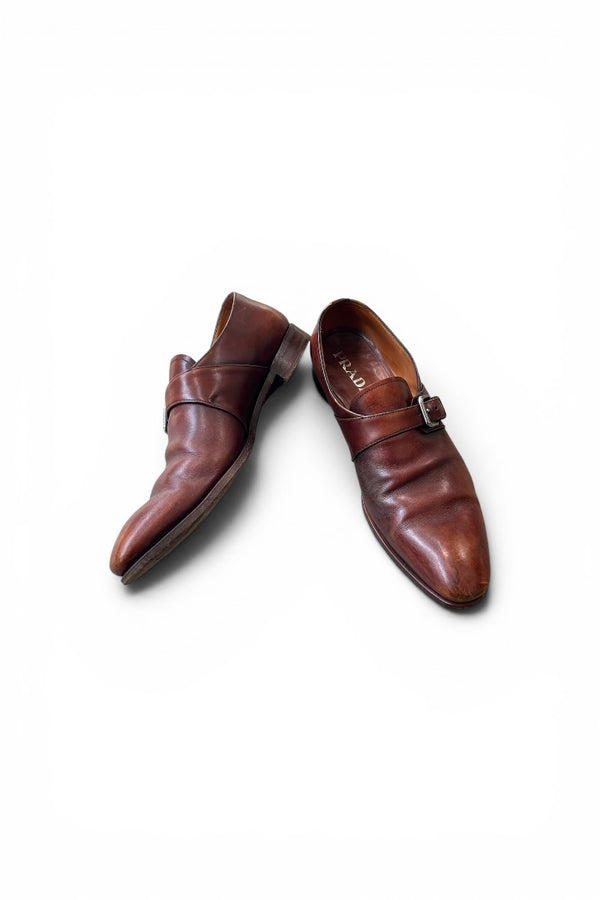 MADE IN ITALY DIAMANTE LEATHER LOAFERS / BLACK [SIZE: US9 (27cm 상당) USED]
