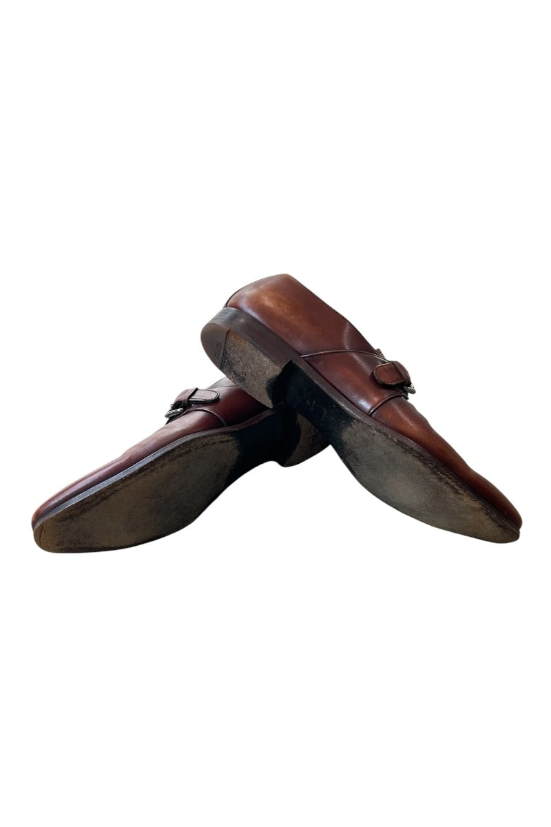 MADE IN ITALY DIAMANTE LEATHER LOAFERS / BLACK [SIZE: US9 (equivalent to 27cm) USED]