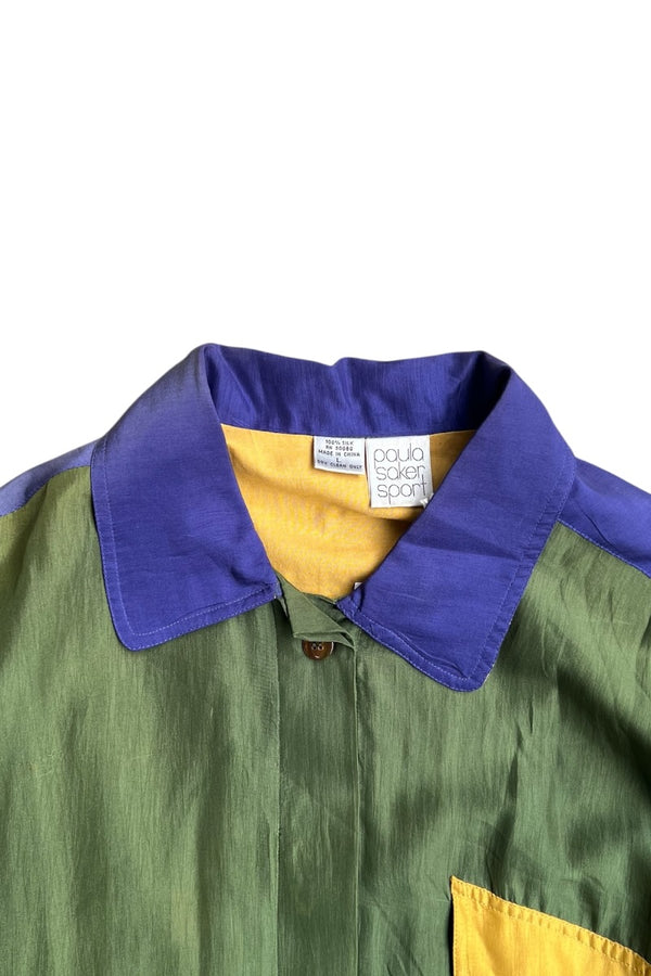 90'S SILK JACKET / MULTI [SIZE: L USED]