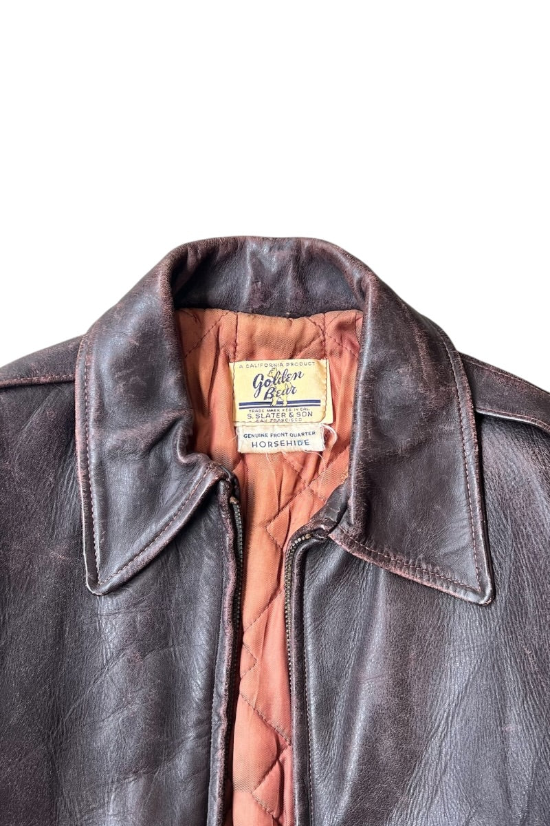50'S A2 TYPE LEATHER FRIGHT JACKET / BROWN [SIZE: M USED]