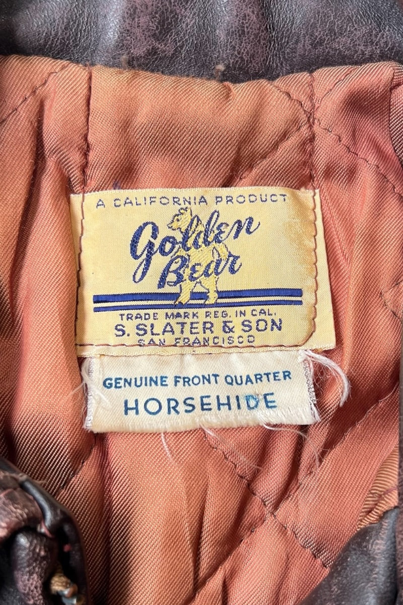 50'S A2 TYPE LEATHER FRIGHT JACKET / BROWN [SIZE: M USED]
