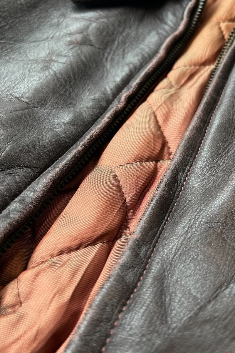 50'S A2 TYPE LEATHER FRIGHT JACKET / BROWN [SIZE: M USED]