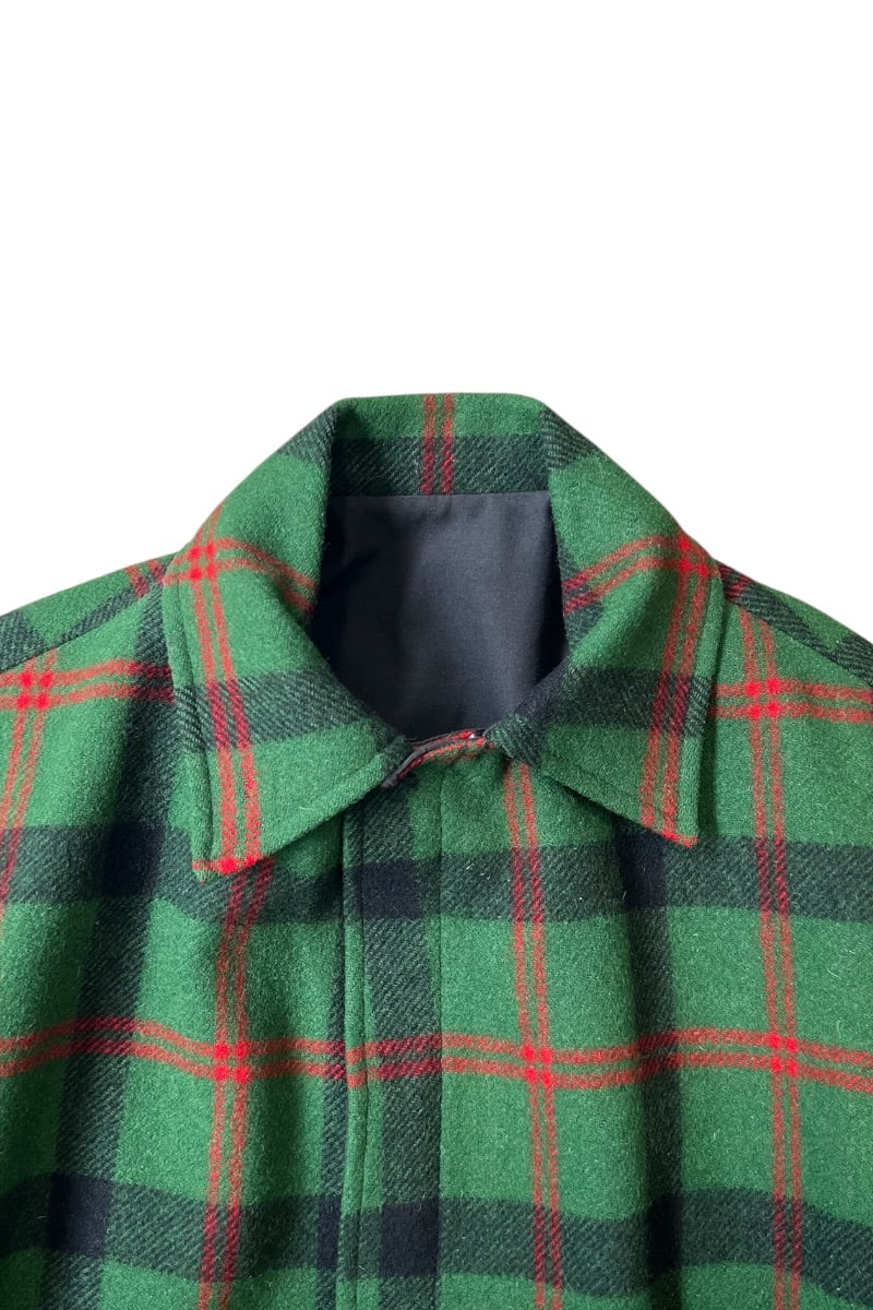 80'S RIVERSIBLE WOOL JACKET / GREEN [SIZE: L USED]