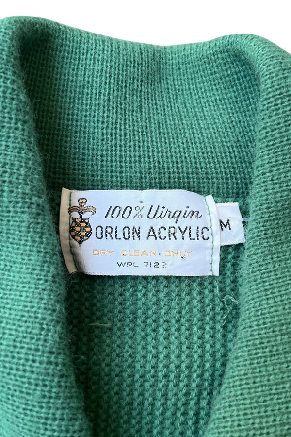70'S KNIT SUEDE JACKET / GREEN [SIZE: M USED]