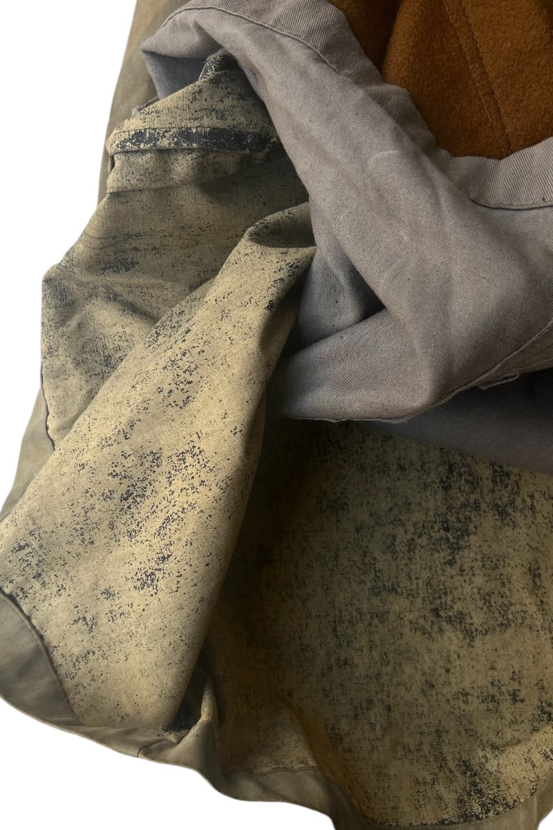 MADE IN USA 80-90'S WAXED LONG COAT / OLIVE [SIZE: S USED]
