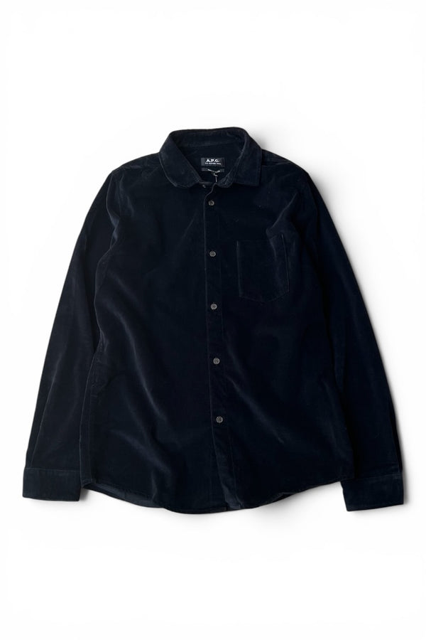 L/S VELOUR SHIRT / BLACK [SIZE: S USED]