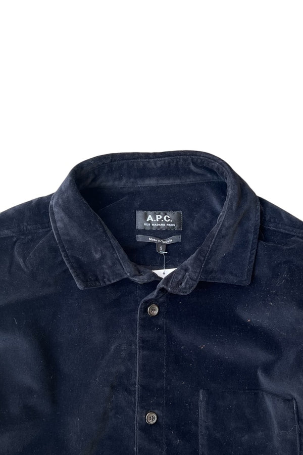 L/S VELOUR SHIRT / BLACK [SIZE: S USED]