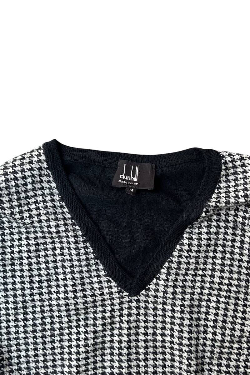 MADE IN ITALY 90'S V-NECK CASHMERE KNIT SWEATER / BLACK [SIZE: M USED]