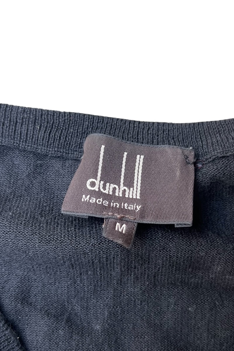 MADE IN ITALY 90'S V-NECK CASHMERE KNIT SWEATER / BLACK [SIZE: M USED]