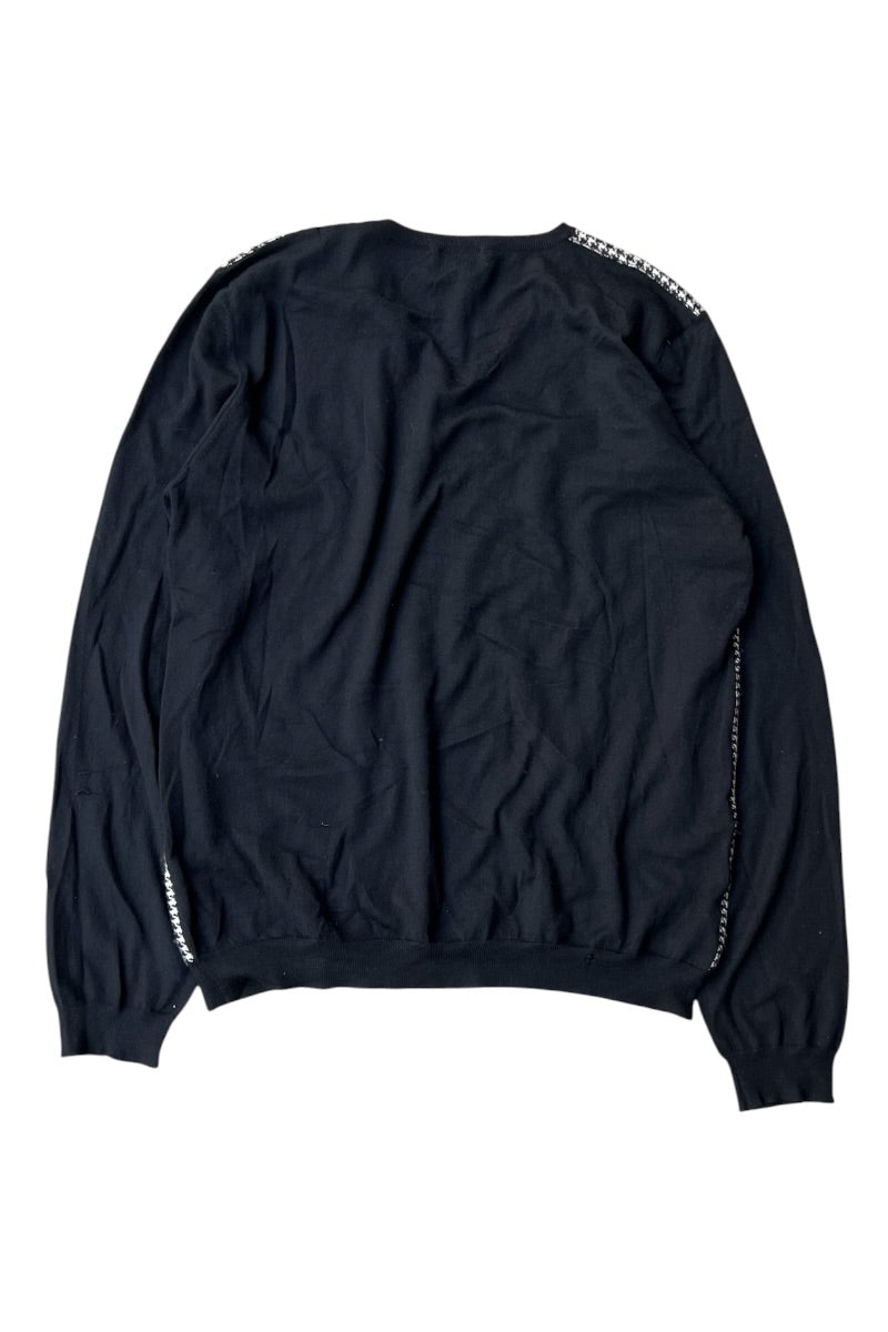 MADE IN ITALY 90'S V-NECK CASHMERE KNIT SWEATER / BLACK [SIZE: M USED]