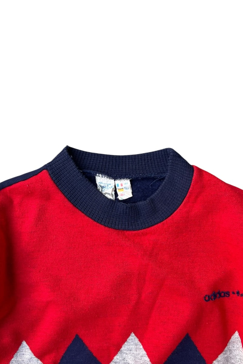 MADE IN FRANCE 70'S ARGYLE SWEATSHIRT / NAVY [SIZE: S USED]