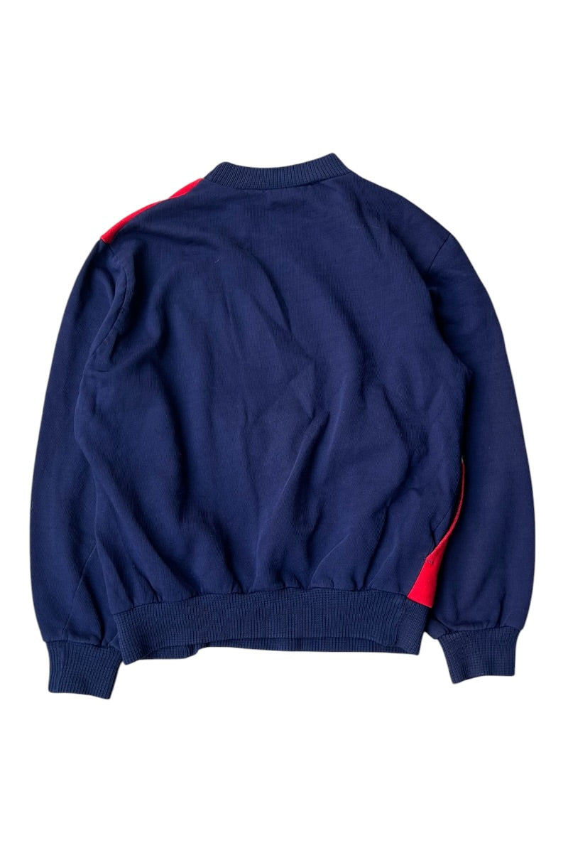 MADE IN FRANCE 70'S ARGYLE SWEATSHIRT / NAVY [SIZE: S USED]