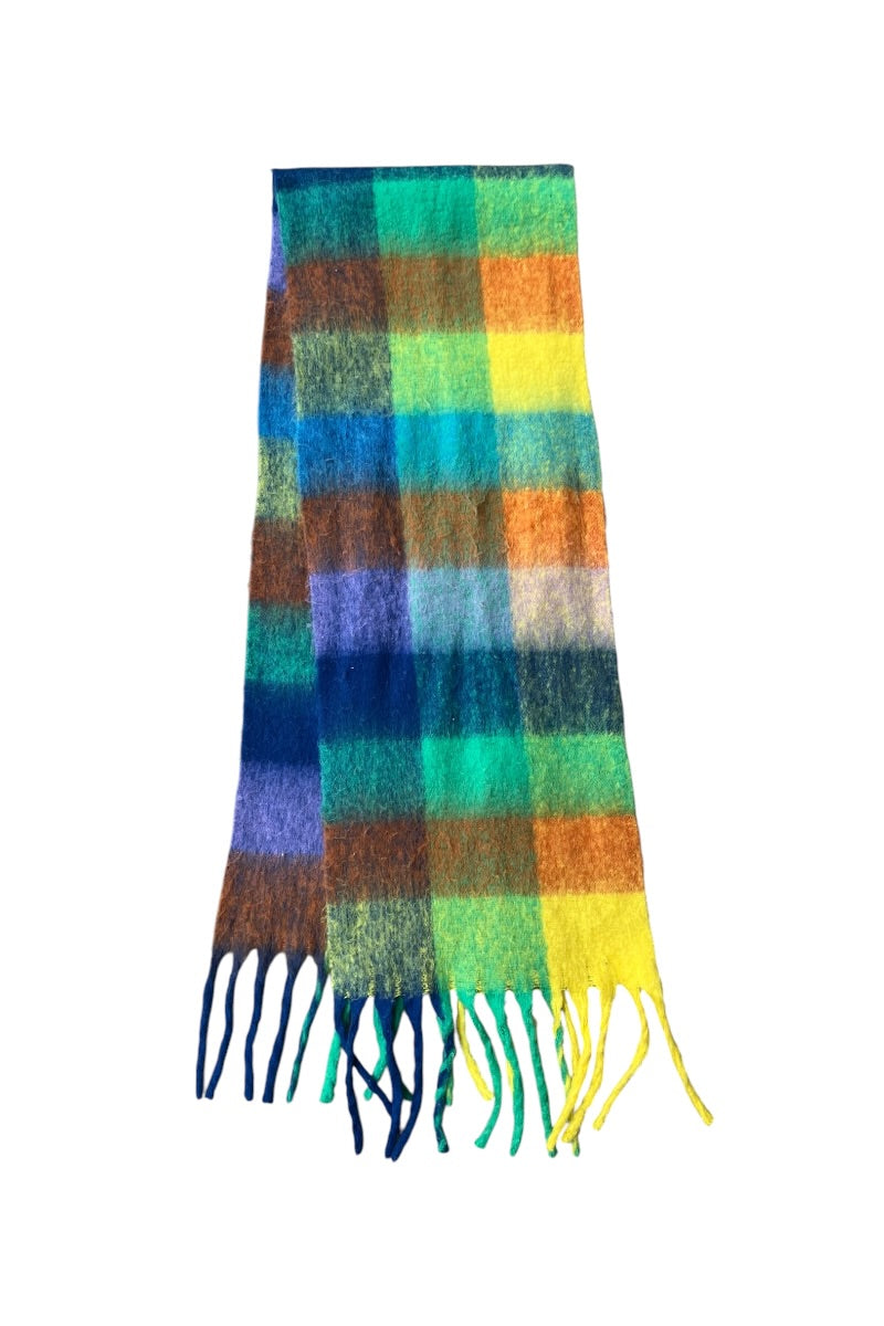 MOHAIR CHECK SCARF / MULTI [SIZE: ONE SIZE USED]