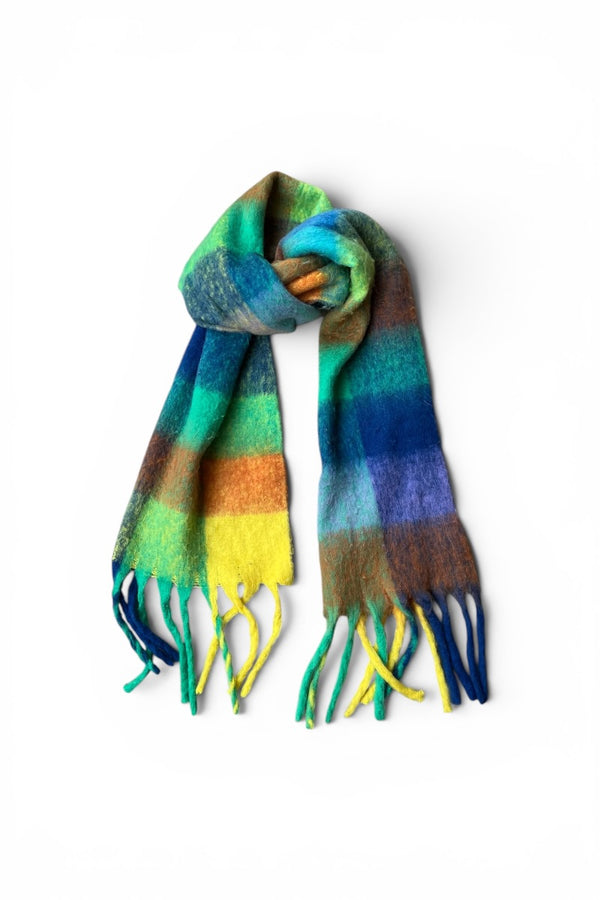 MOHAIR CHECK SCARF / MULTI [SIZE: ONE SIZE USED]
