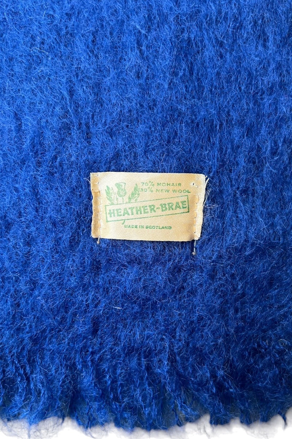 MADE IN SCOTLAND 60-70'S MOHAIR WOOL SCARF / BLUE [SIZE: ONE SIZE USED]