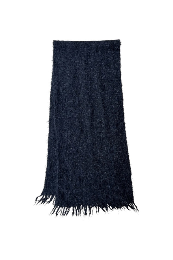 MADE IN SCOTLAND 60-70'S MOHAIR WOOL SCARF / BLACK [SIZE: ONE SIZE USED]