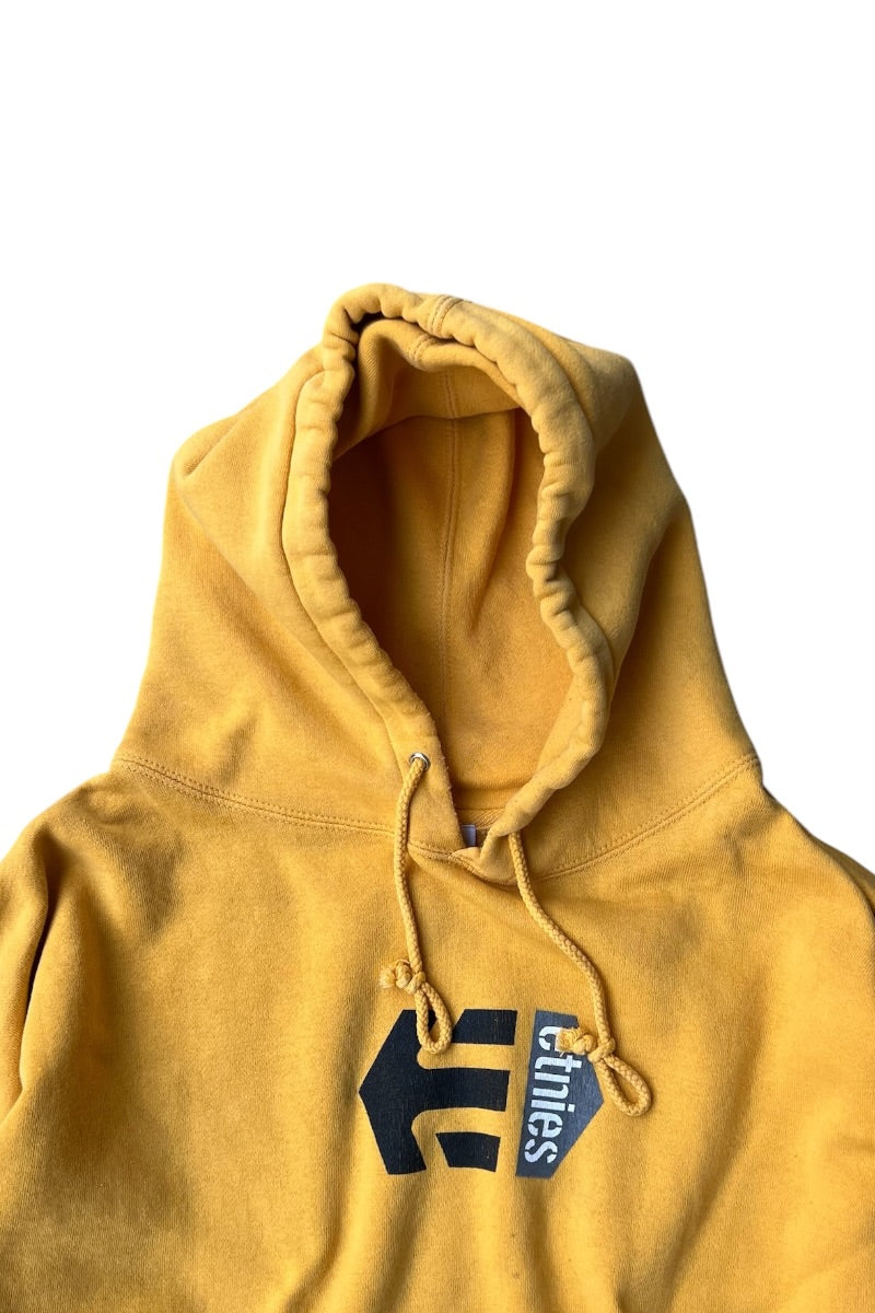 90'S SKATEBOARDING HOODIE SWEATSHIRT / YELLOW [SIZE: XL USED]