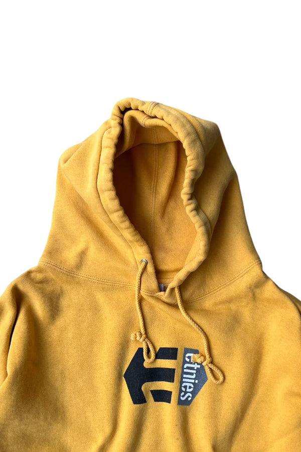 90'S SKATEBOARDING HOODIE SWEATSHIRT / YELLOW [SIZE: XL USED]