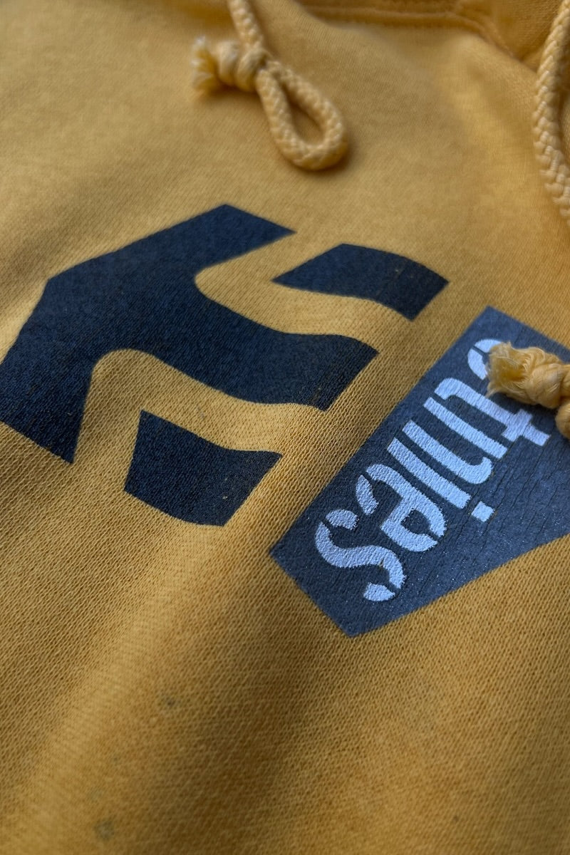 90'S SKATEBOARDING HOODIE SWEATSHIRT / YELLOW [SIZE: XL USED]