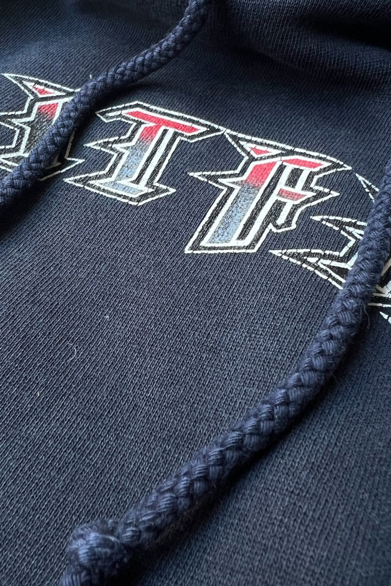 90'S SKATEBOARDING HOODIE SWEATSHIRT / NAVY [SIZE: M USED]