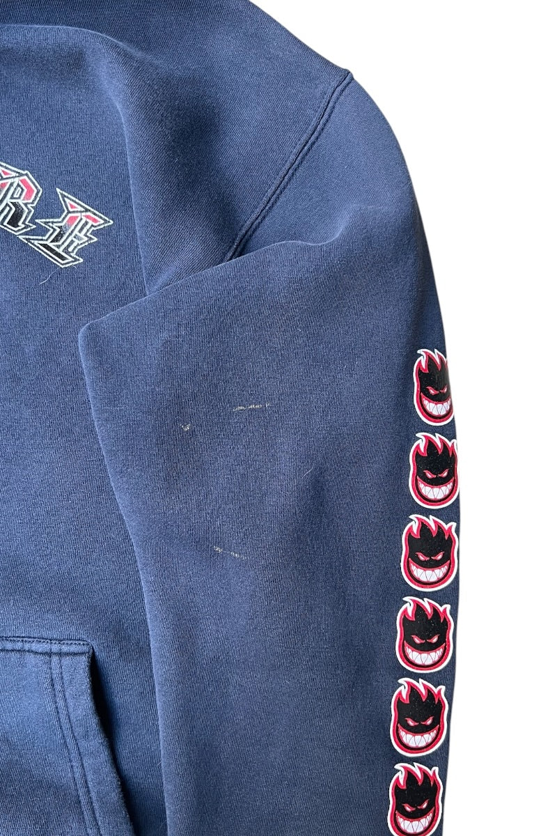 90'S SKATEBOARDING HOODIE SWEATSHIRT / NAVY [SIZE: M USED]