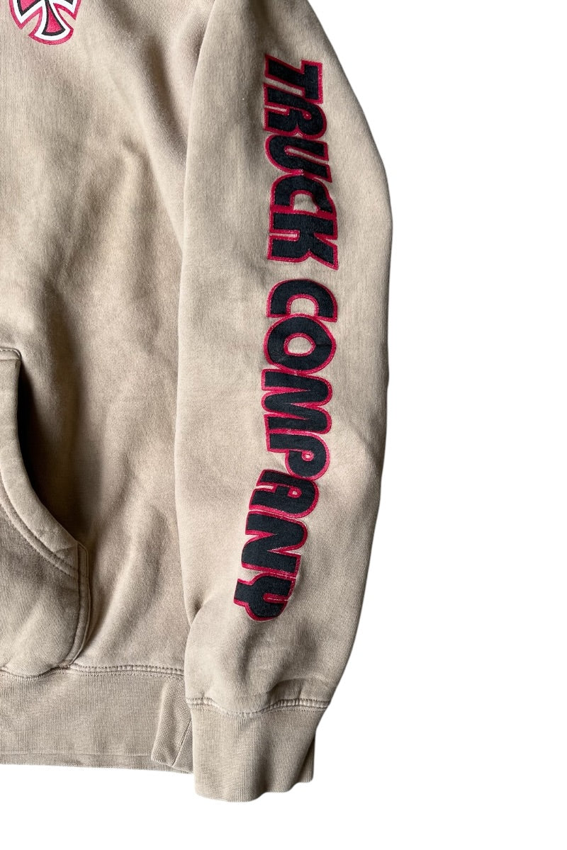 Y2K EARLY 00'S SKATEBOARDING HOODIE SWEATSHIRT / BEIGE [SIZE: XL USED]