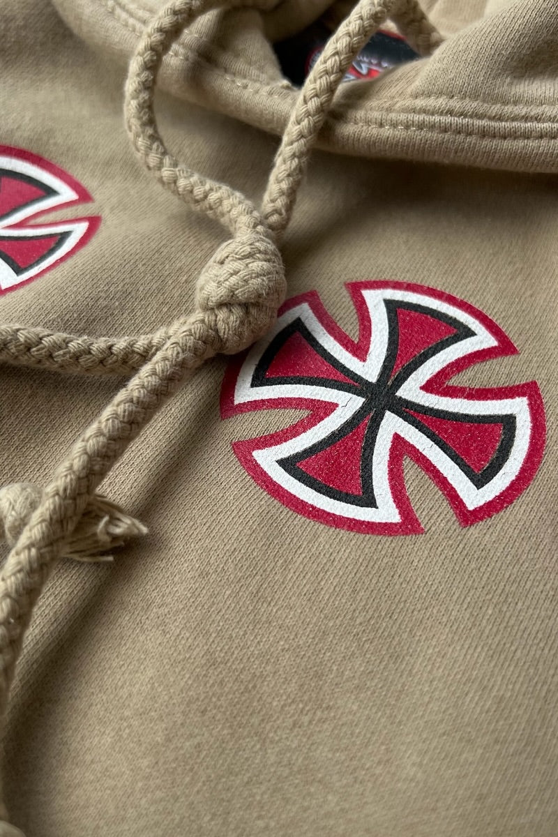 Y2K EARLY 00'S SKATEBOARDING HOODIE SWEATSHIRT / BEIGE [SIZE: XL USED]