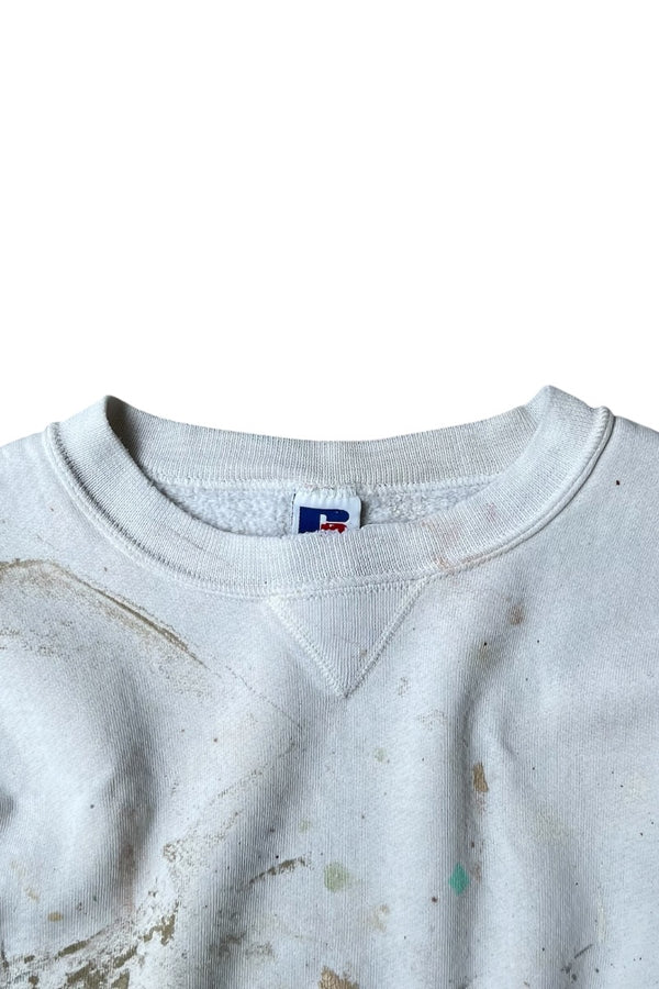 MADE IN USA 90'S PAINTED SWEATSHIRT / WHITE [SIZE: M USED]