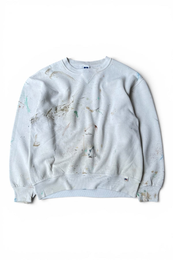 MADE IN USA 90'S PAINTED SWEATSHIRT / WHITE [SIZE: M USED]
