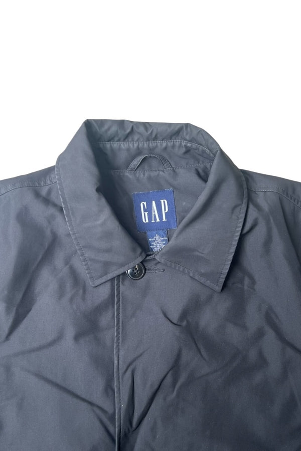 Y2K EARLY 00'S NYLON COAT W/QUITING LINER / BLACK [SIZE: L USED]