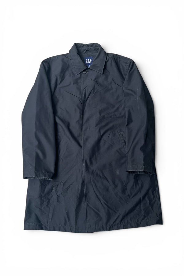 Y2K EARLY 00'S NYLON COAT W/QUITING LINER / BLACK [SIZE: L USED]