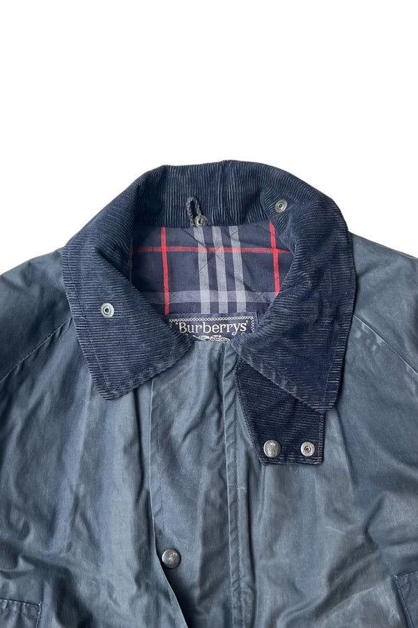 MADE IN ENGLAND 80-90'S PROSUM OILED HUNTING JACKET / NAVY [SIZE: S USED]