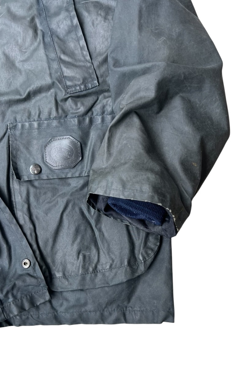 MADE IN ENGLAND 80-90'S PROSUM OILED HUNTING JACKET / NAVY [SIZE: S USED]