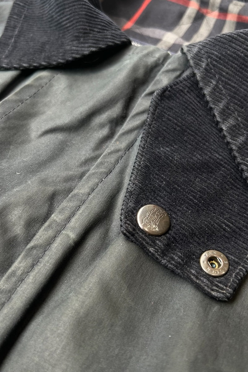 MADE IN ENGLAND 80-90'S PROSUM OILED HUNTING JACKET / NAVY [SIZE: S USED]