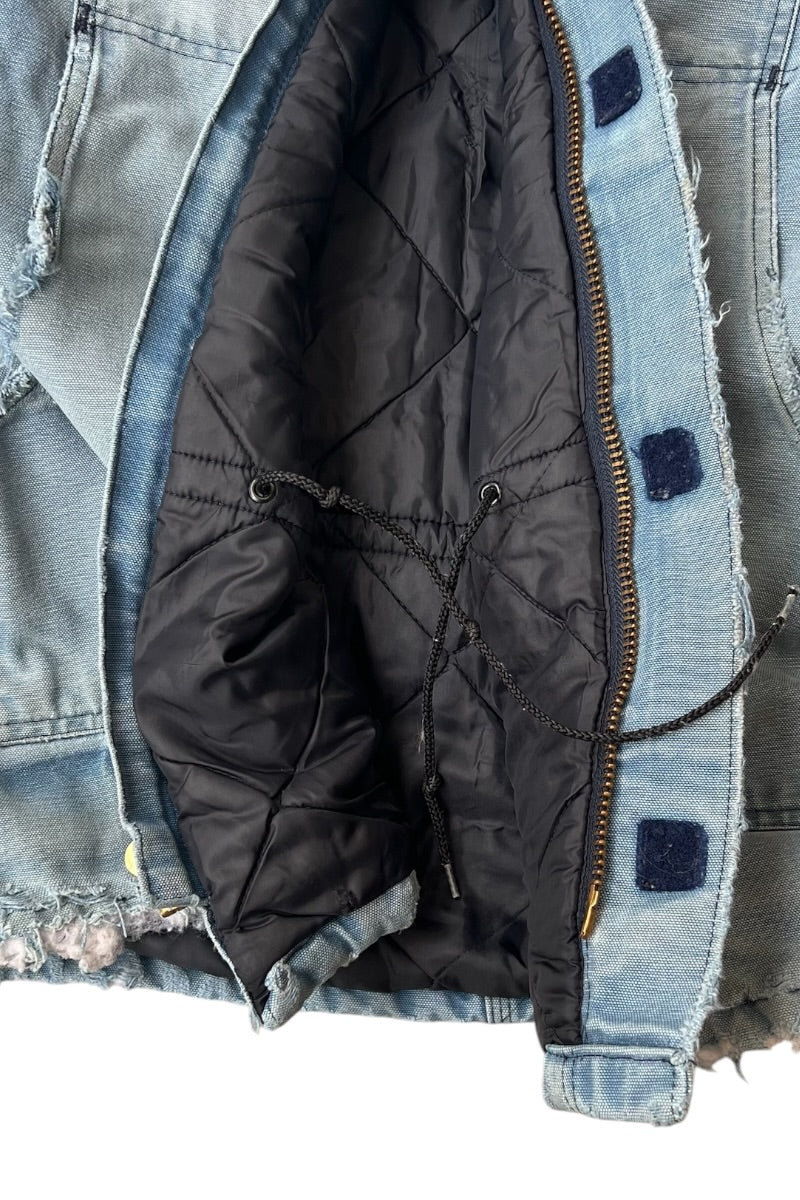 90-00'S TRADITIONAL COAT W/QUILTING LINER / INDIGO [SIZE: M USED]